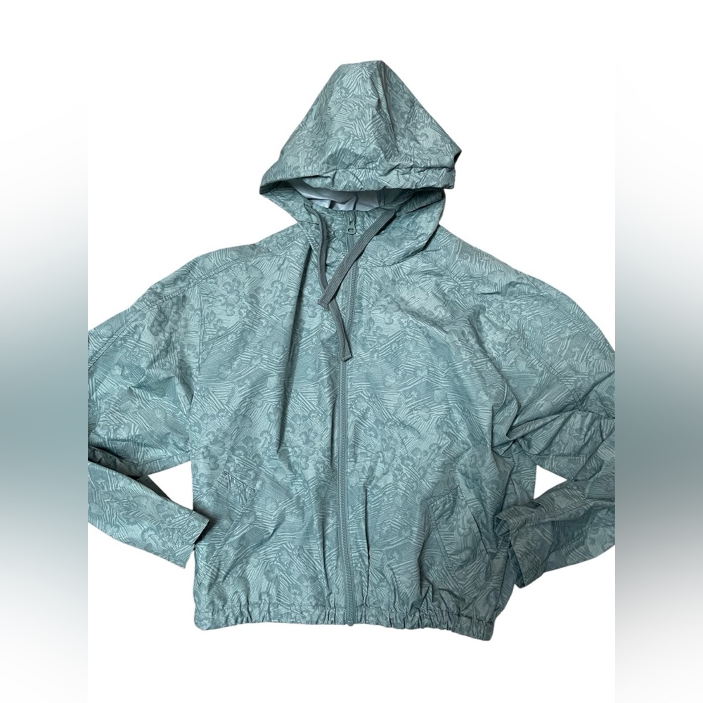 Women’s Body & Sol Green Windbreaker with Hood Lightweight Rain Jacket, M